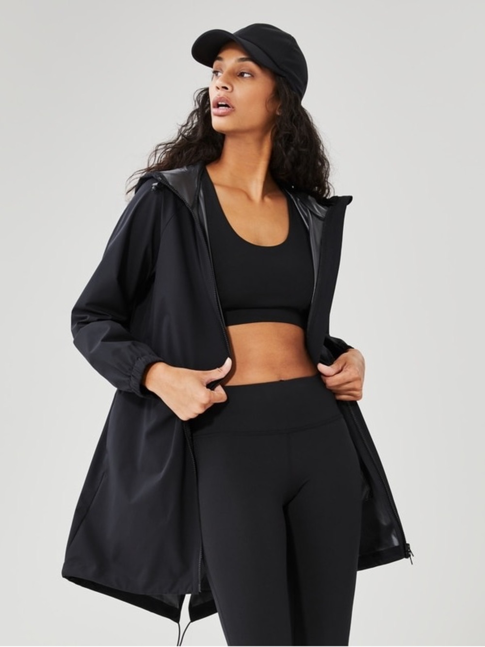 KAKI GREEN Lightweight Hooded Rain Jacket for Women